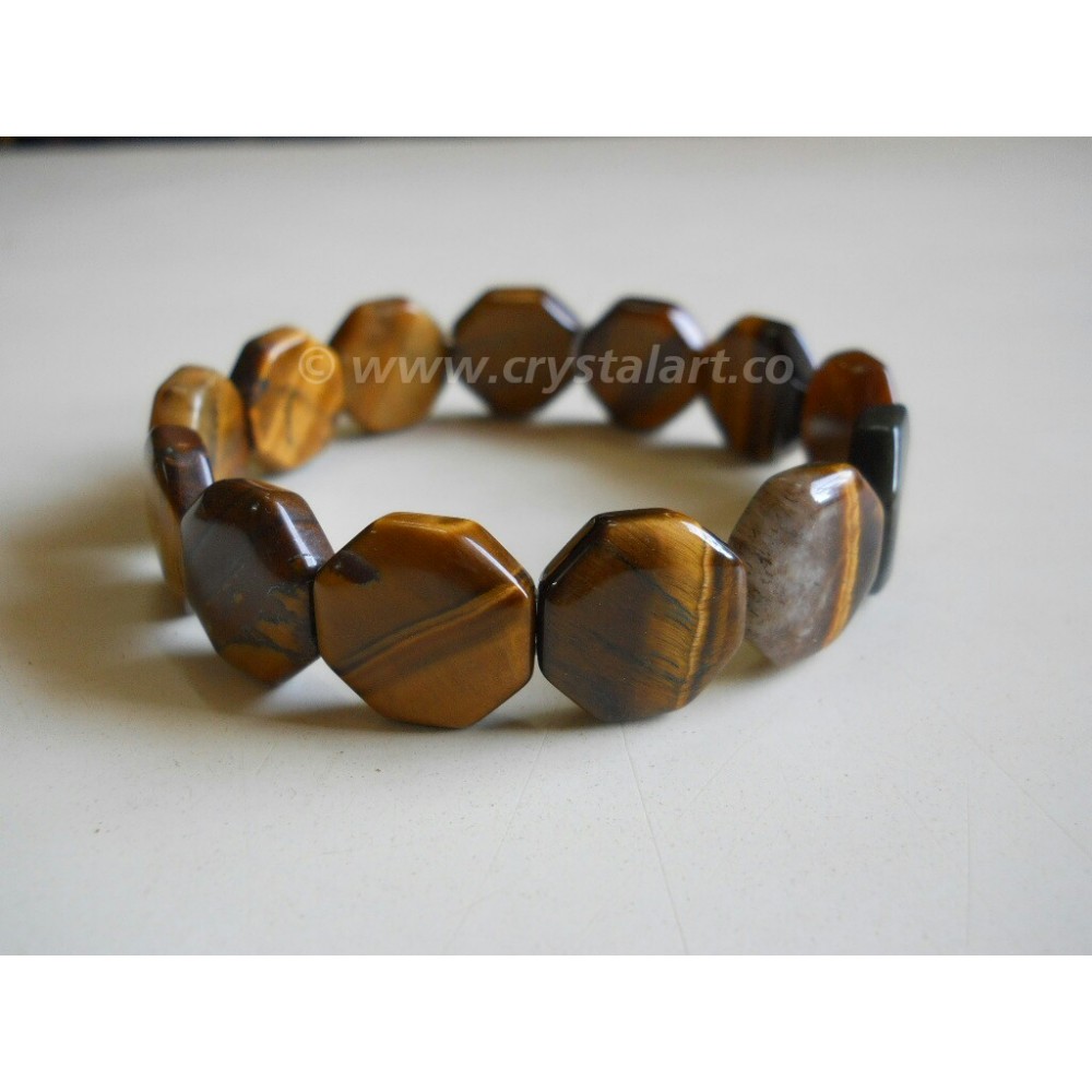 Tiger Eye Mix Design Faceted Bracelets