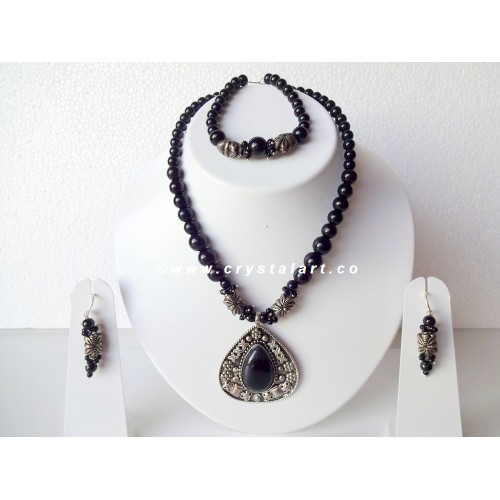 Black Obsidian Handmade Jewellery Set