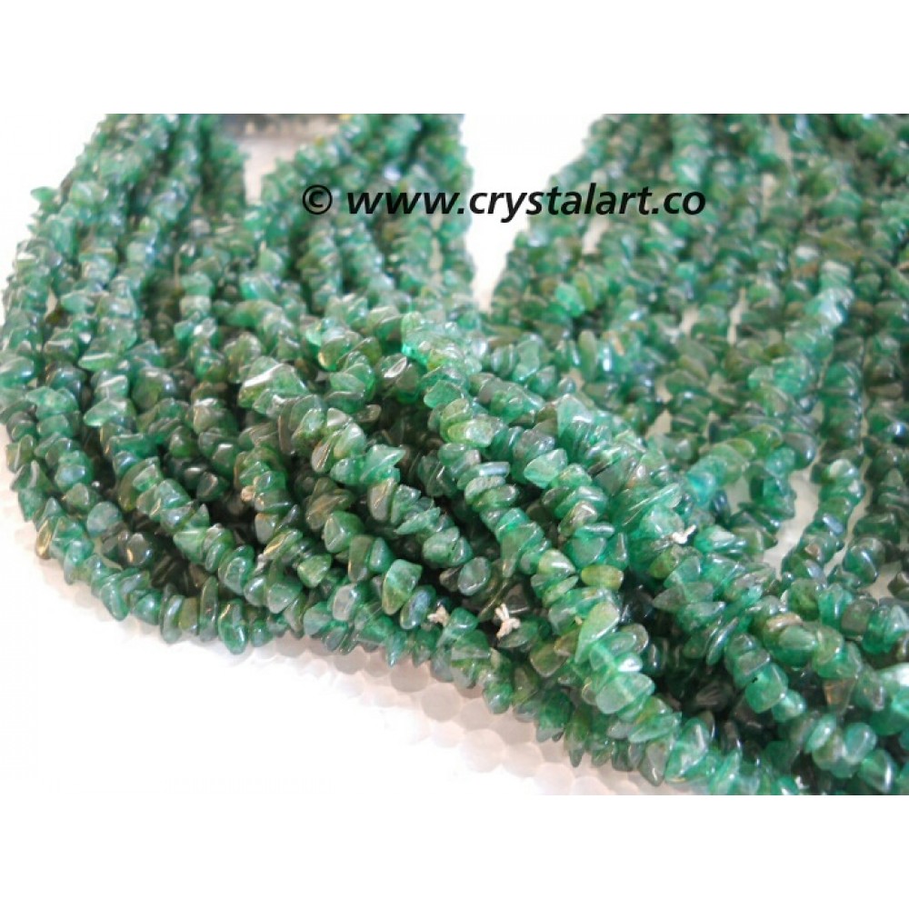 Green Aventurine Chips 36 Inches Strings