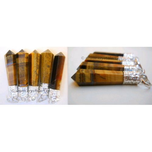 Tiger Eye Slop Cap Point Pencil Pendants