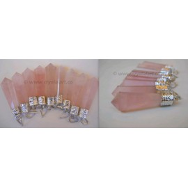 Rose Quartz Slop Cap Point Pencil Pendants