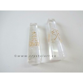 Crystal Quartz Reiki Symbol Engraved Tower Points