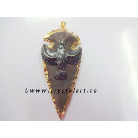 Black Falcon Electroplated Arrowhead Pendants