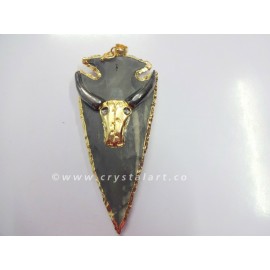 Electroplated Bull of Pamplona Arrowhead Pendants