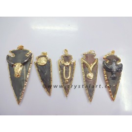 Big Size Electroplated Arrowhead Pendants Mix