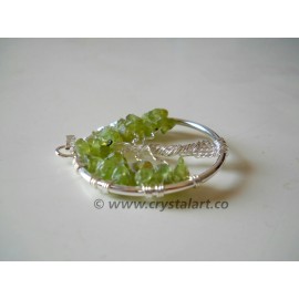 Silver Tree of life Peridot Pendants