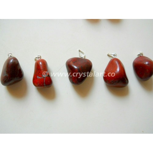 Red Jasper Agate Tumbled Stone Pendants