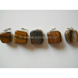 Tiger Eye Tumbled Stone Pendants