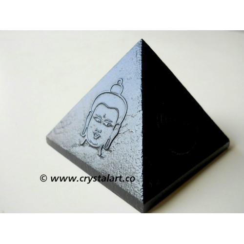 Black Obsidian Face of Buddha Emboss Pyramid