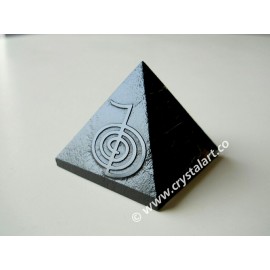 Black Obsidian Reiki Symbol Emboss Pyramid Wholesale