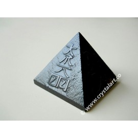 Black Obsidian Reiki Symbol Emboss Pyramid Wholesale