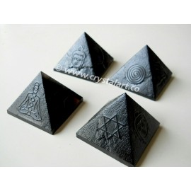 Black Obsidian Chakra Combo Emboss Master Pyramid