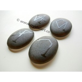 Black Obsidian Archangel Emboss Cabochon Set