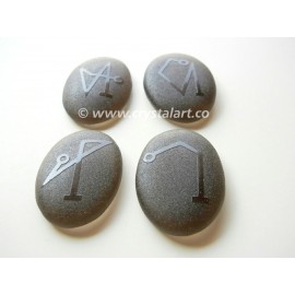 Black Obsidian Archangel Emboss Cabochon Set