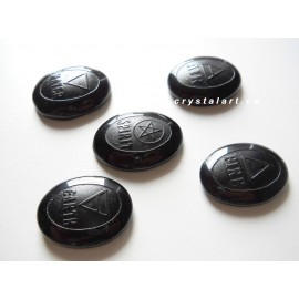 Black Obsidian Four Element Emboss Cabachone Set