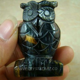 Tiger eye Carved Owl