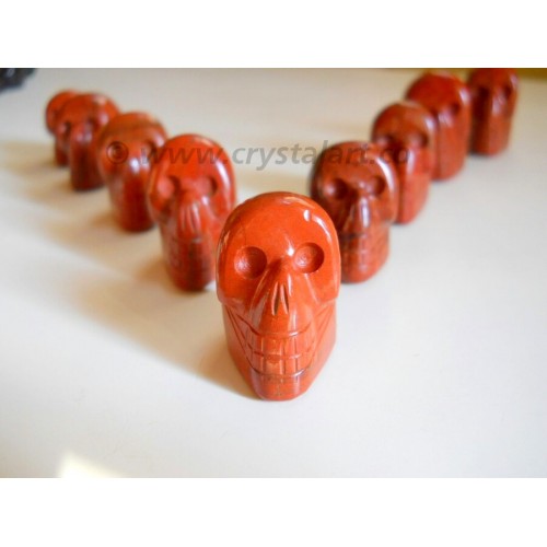 Red-Jasper Agate Carved Skull Shape