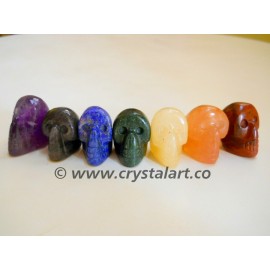 7 Chakra Carved Skull Shape set of 7 piece