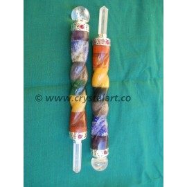 7 Chakra Bonded Twisted Healing Stick