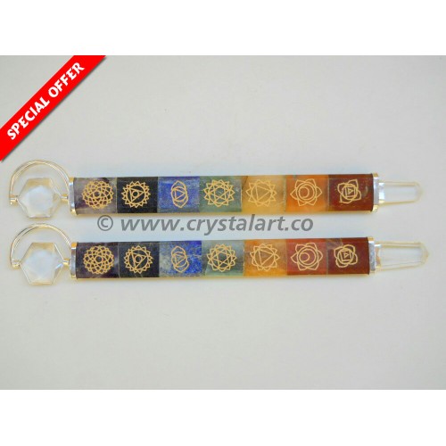 Spinning Star Symbolic Chakra Crystal Healing Stick