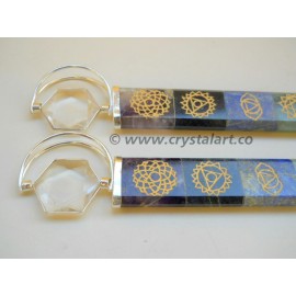 Spinning Star Symbolic Chakra Crystal Healing Stick