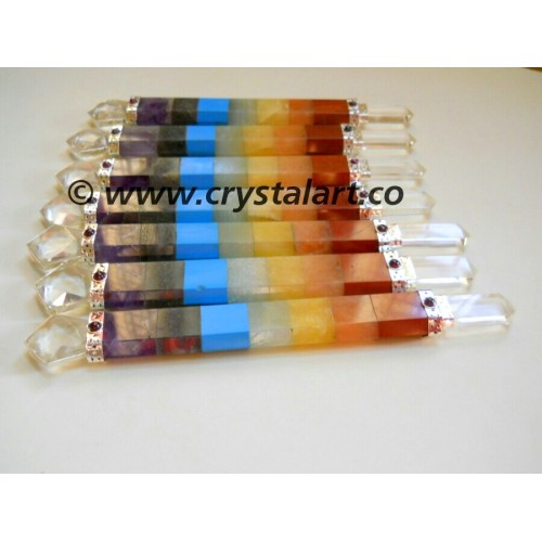 7 Chakra Bonded Flat Star of David Healing Stick