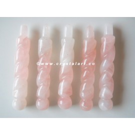 Rose Quartz Twisted Healing Wand