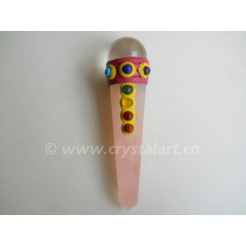 ROSE QUARTZ CHAKRA TIBETAN CRYSTAL HEALING WANDS