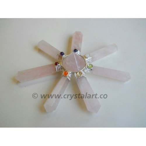 Rose Quartz Cone With Rose Quartz 7 Point Chakra Energy Generator Tools 