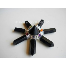 Black Tormaline Cone With Black Tourmaline 7 Point Chakra Energy Generator Tools