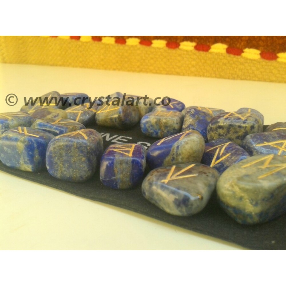 Lapis Lazuli Rune Set With Pouch