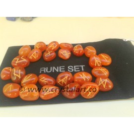 Red Carnelian Rune Set with Pouch