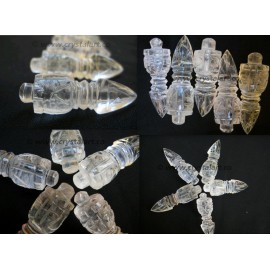 Crystal Quartz Carved Phurba Poignard Tibetan