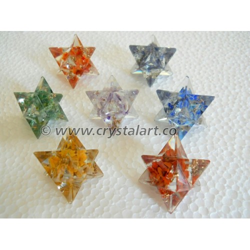 Seven Chakra Gemstone Orgone Merkaba Star