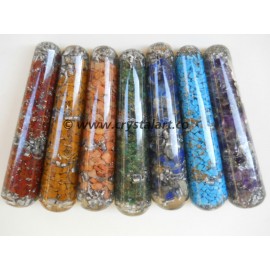 Gemstone Seven Chakra Orgone Smooth Massage Wands