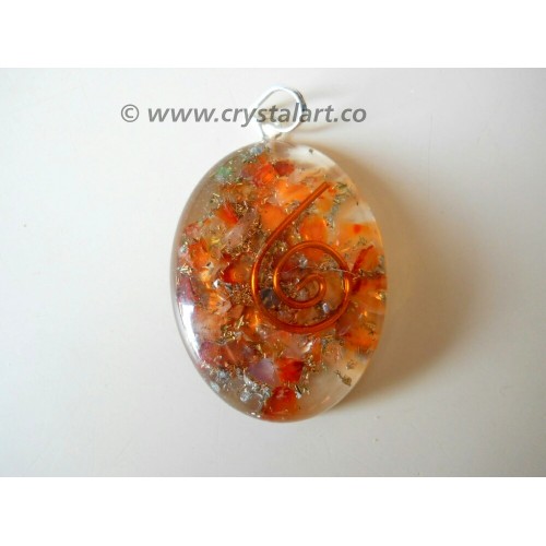 Red Carnelian Reiki Symbol Orgone Pendants