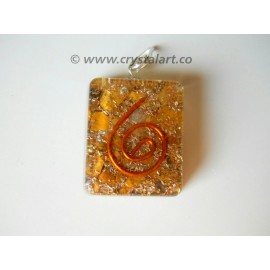 Tiger Eye Square Reiki Symbol Orgone Pendants