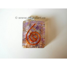 Amethyst Agate Square Reiki Symbol Orgone Pendants