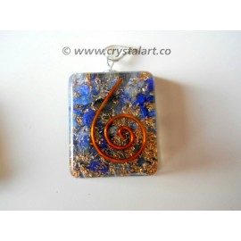 Lapis Lazuli Square Reiki Symbol Orgone Pendants