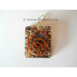 Garnet Square Reiki Symbol Orgone Pendants