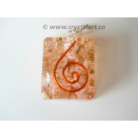 Rose Quartz Square Reiki Symbol Orgone Pendants