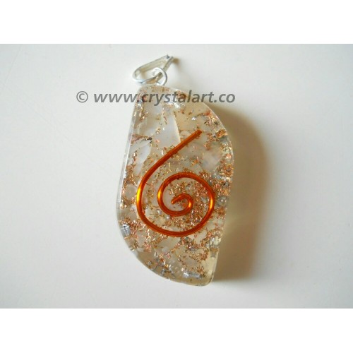 Crystal Quartz Reiki Symbol Eye Shape Orgone Pendant