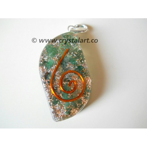 Green Aventurine Reiki Symbol Eye Shape Orgone Pendant