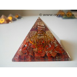 Red Jasper Agate Quartz Point Root Chakra symbol Orgone Pyramid