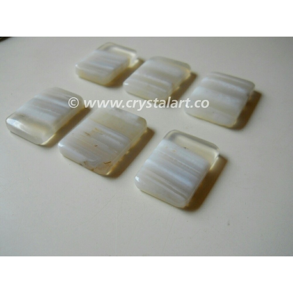 White Banded Onyx Palm Stones