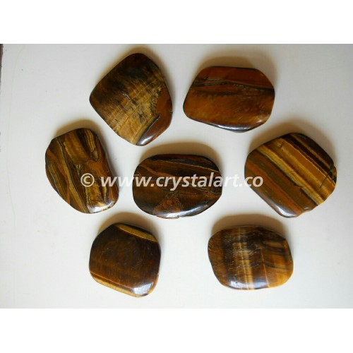 Tiger Eye Gemstone Uneven Shape Palm Stones