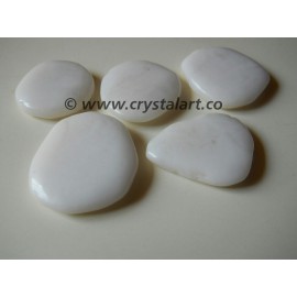 White Jade Gemstone Uneven Shape Palm Stones