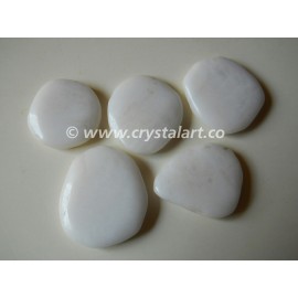 White Jade Gemstone Uneven Shape Palm Stones