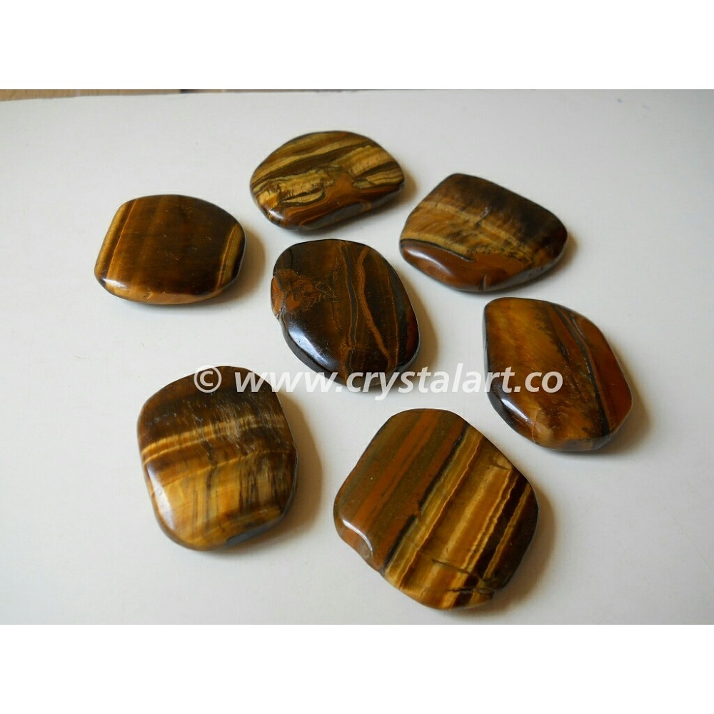 Tiger Eye Gemstone Uneven Shape Palm Stones