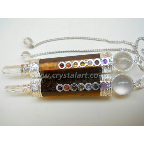 Tiger Eye Chakra Healing Stick Pendulum 